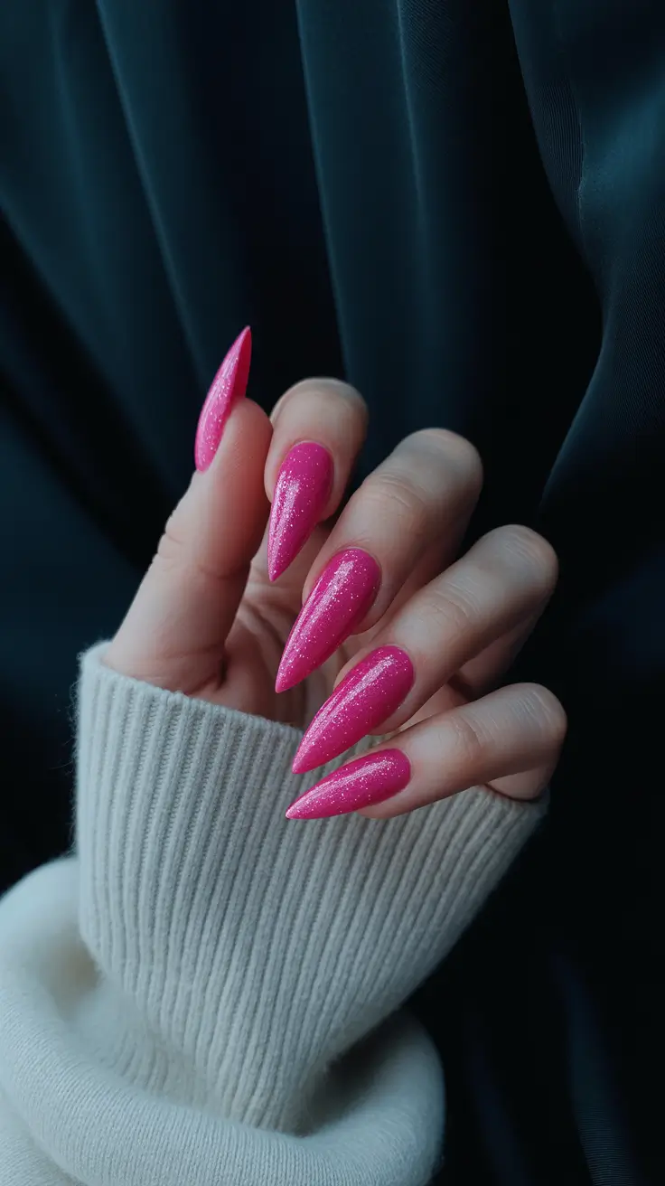 Pink Nails for 2026 Soft Shimmer Pink Almond