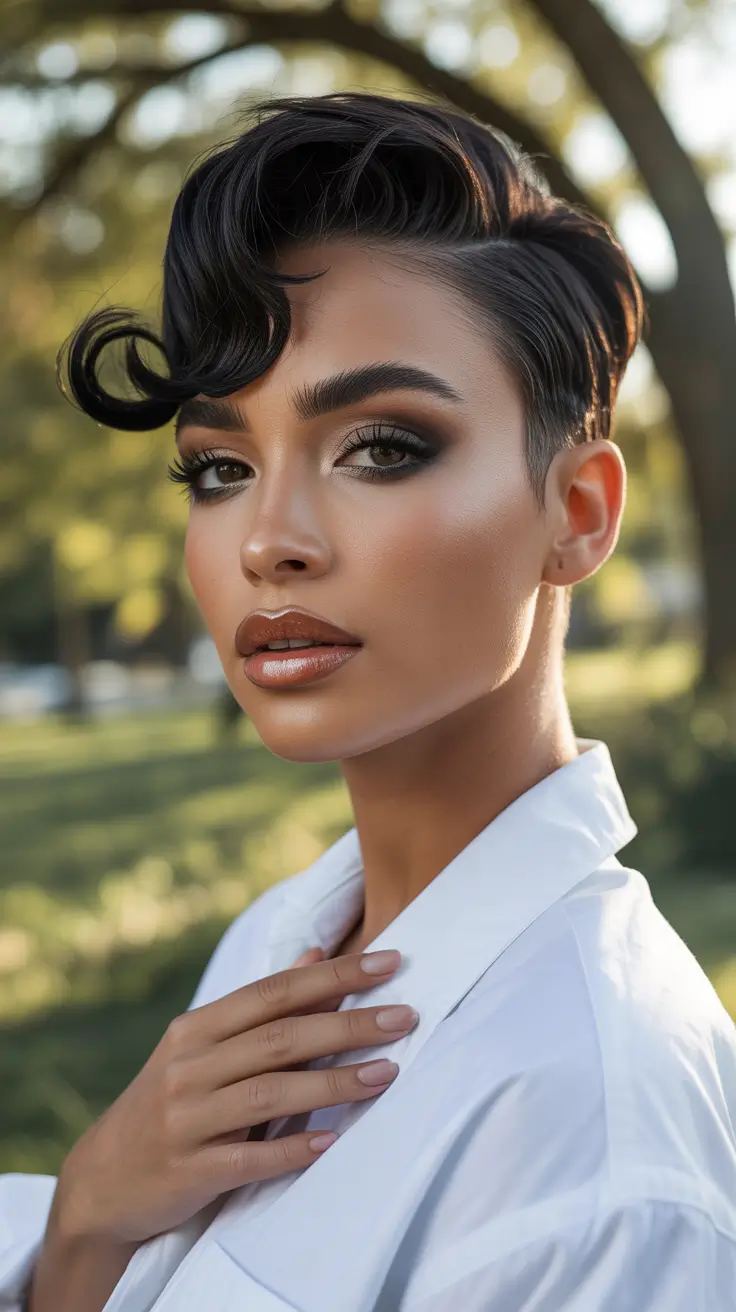 pixie hairstyles 2026 Vintage Inspired Pixie With Sculpted Waves