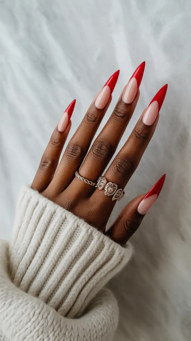 Red Nails 2026 Red French Tips