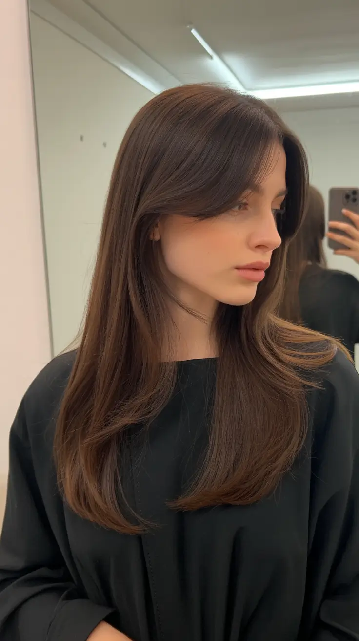 haircut for round face 2026 Minimalist Straight Elegance