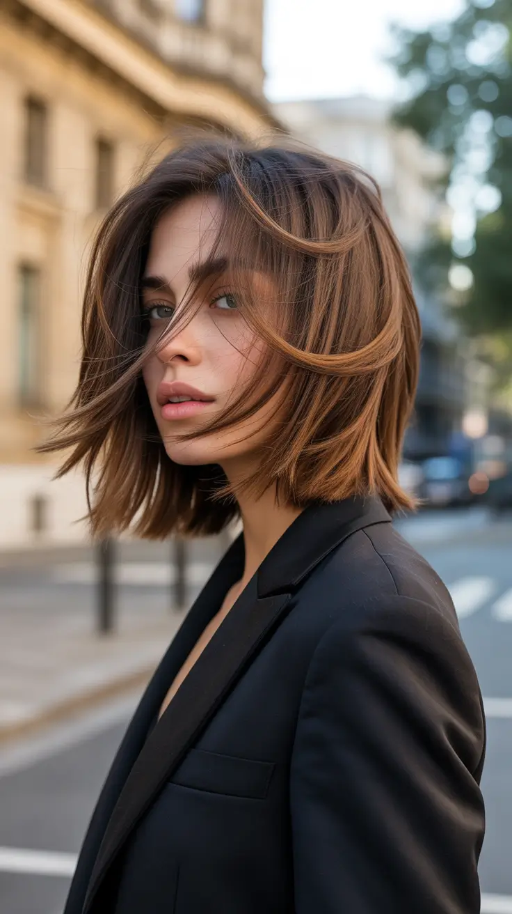 Short Haircuts 2026 Polished City Bob with Airy Layers