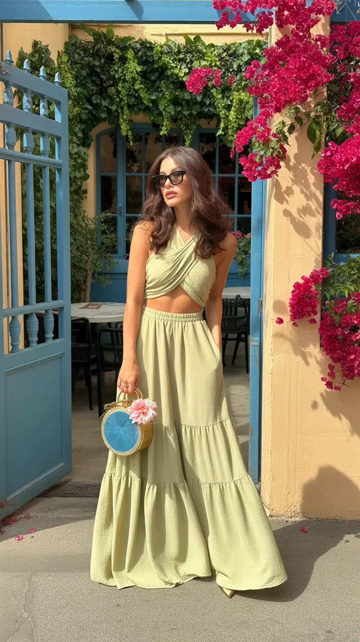 skirt outfits 2026 Soft Garden Romance with Tiered Volume