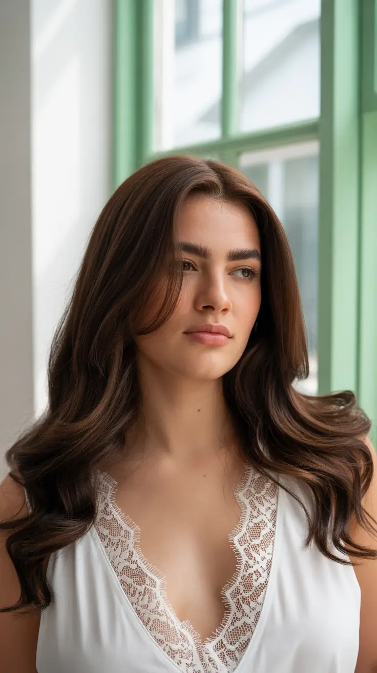 Haircuts for Plus Size Women 2026 Polished Espresso Layers with Elegant Flow