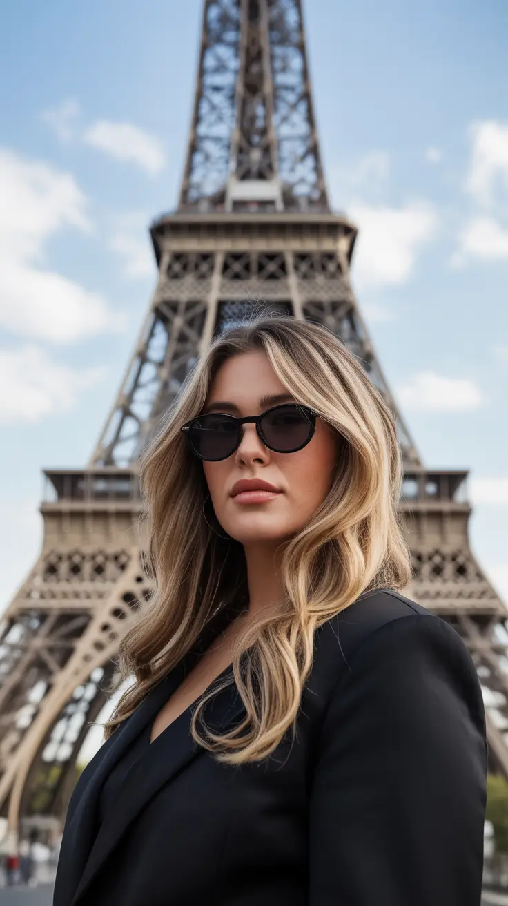 Haircuts for Plus Size Women 2026 Blended Blonde Layers with Side Part