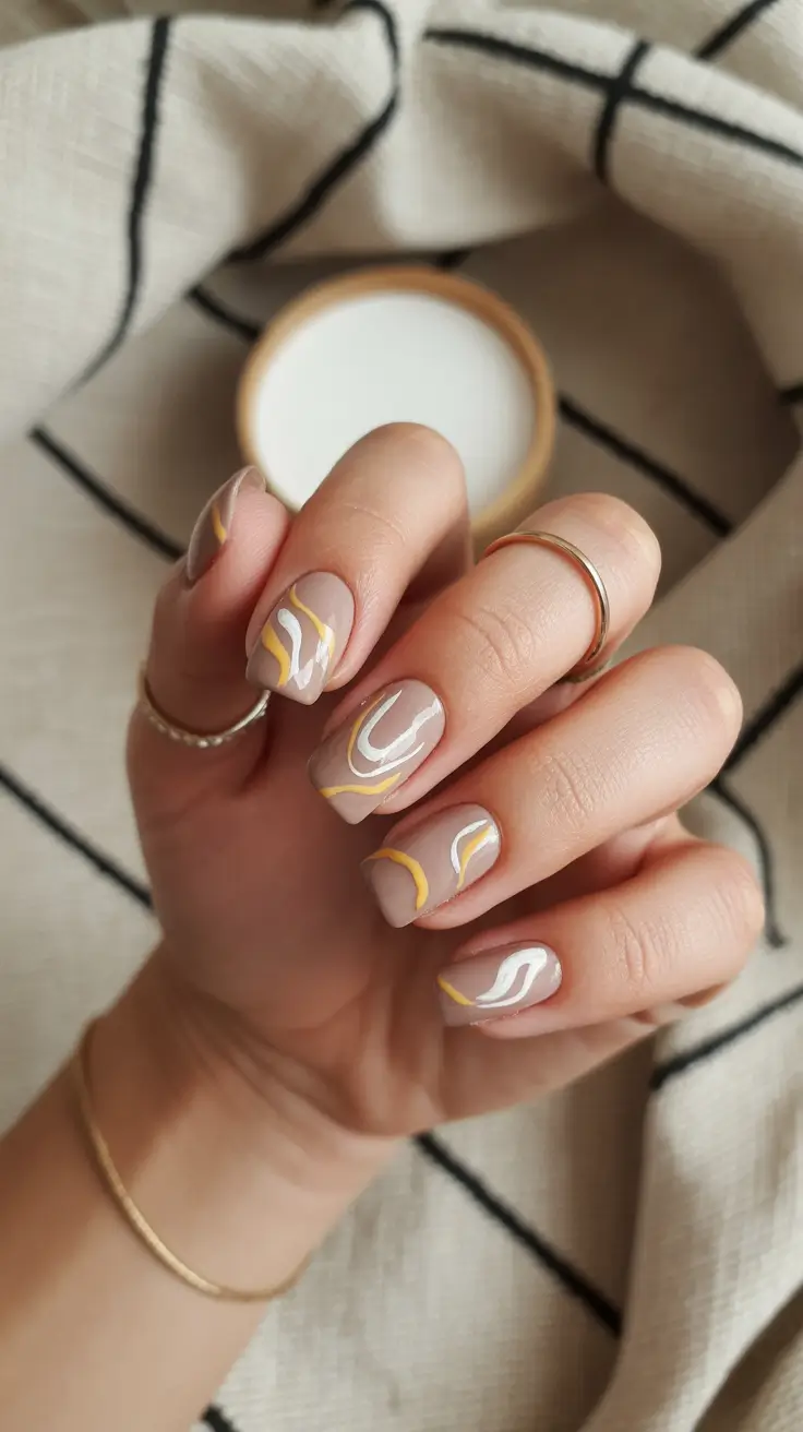 Square Nails Inspiration 2026 Neutral Art
