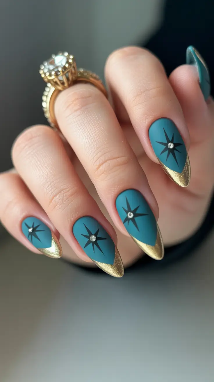 Stylish Almond Nails 2026 Celestial Matte Elegance