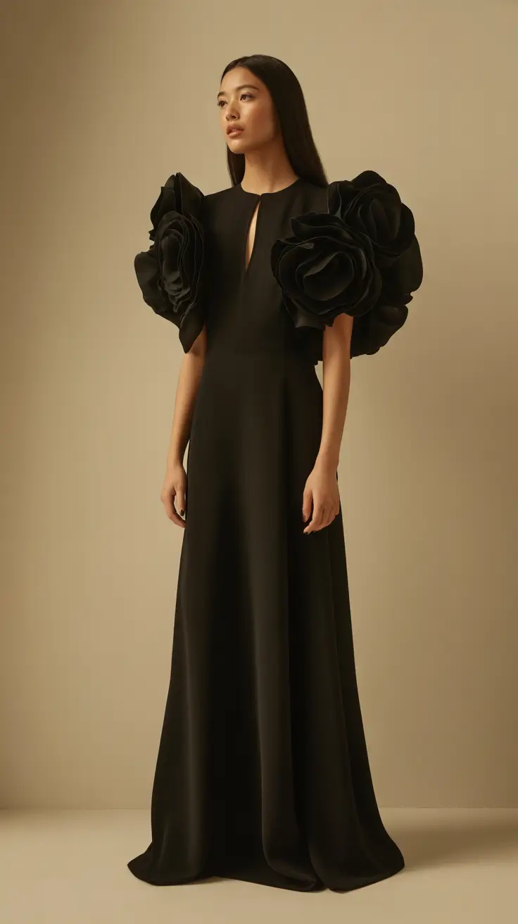formal outfits for women 2026 Architectural Drama in Black