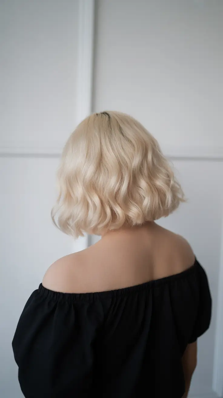Haircuts for Chubby Faces 2026 Platinum Wavy Bob