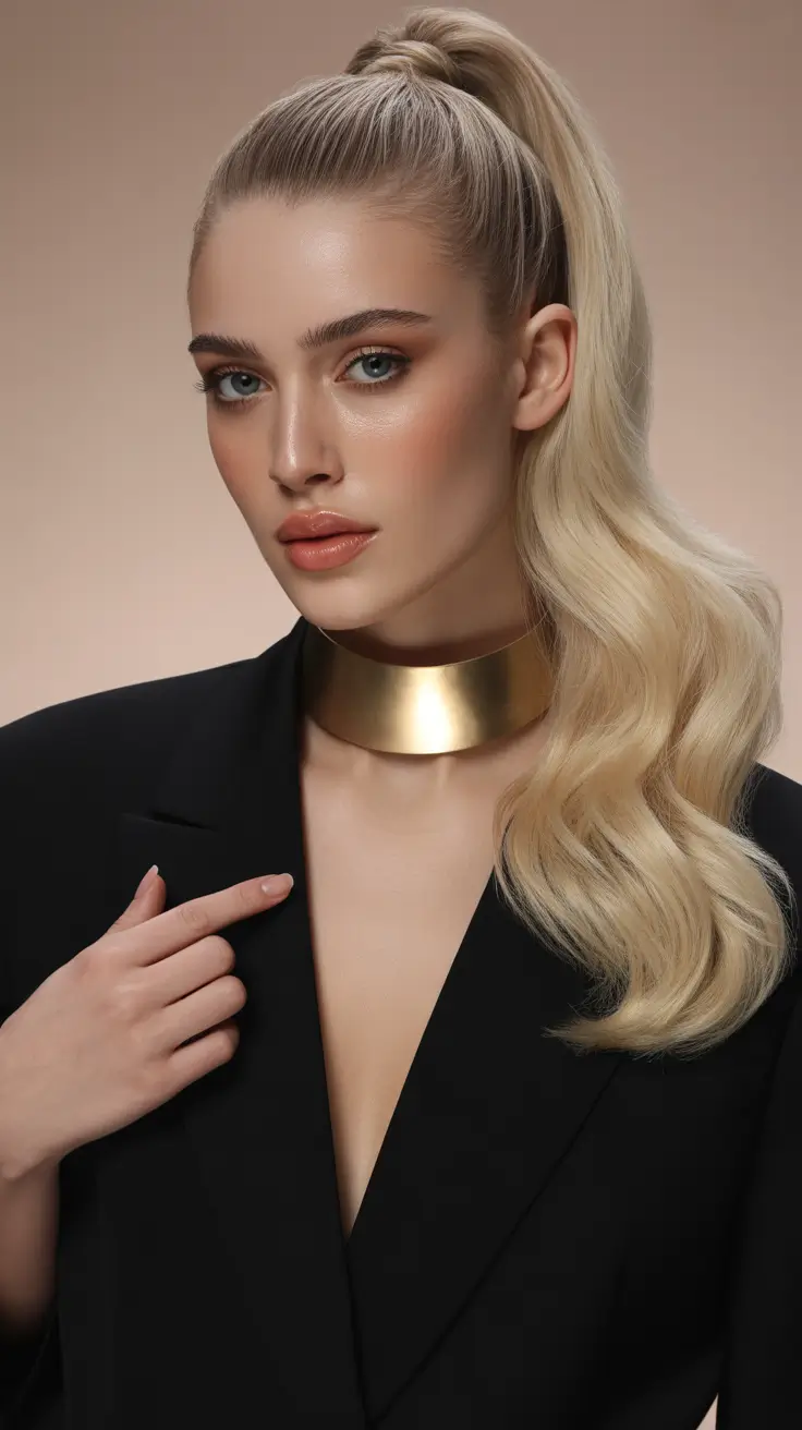 ponytail hairstyle 2026 Golden Wave Power Ponytail