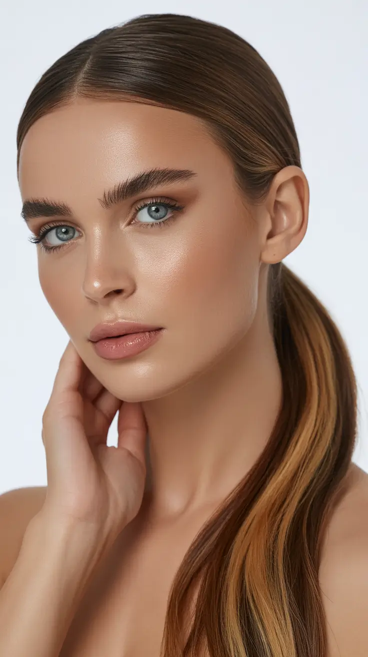 ponytail hairstyle 2026 Caramel Sleek Ponytail