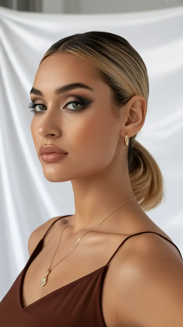 ponytail hairstyle 2026 Minimalist Slick Low Ponytail