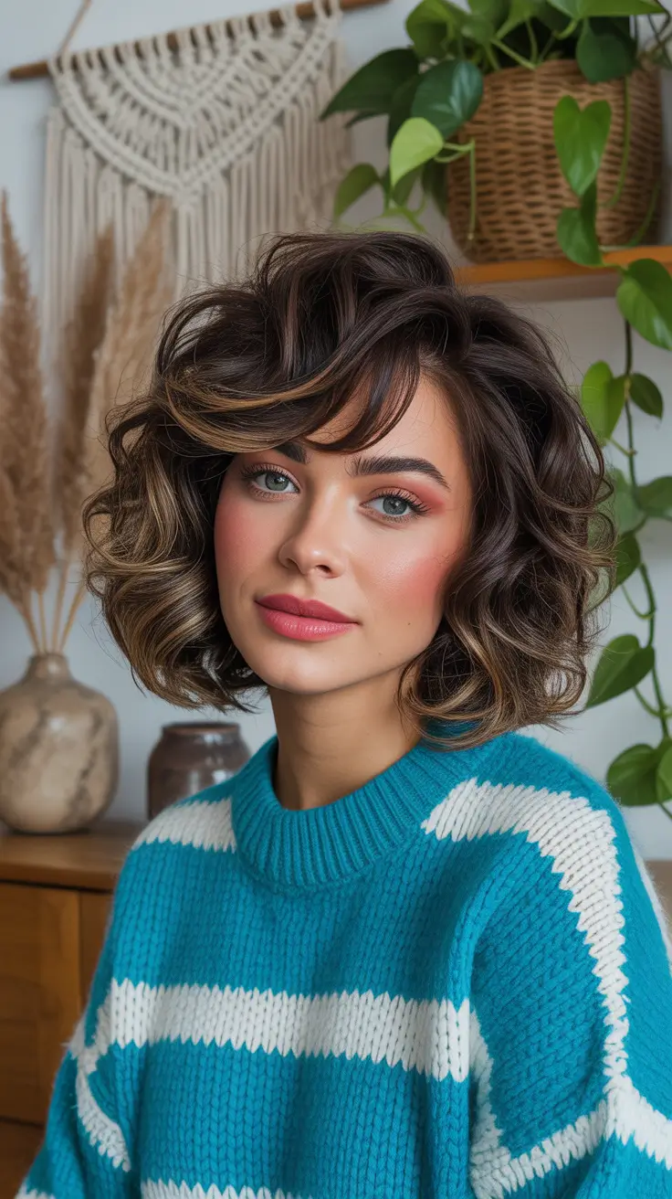 shag haircut 2026 Curly Shag Elegance