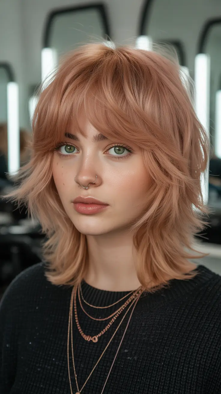 shag haircut 2026 Dusty Rose Soft Edge