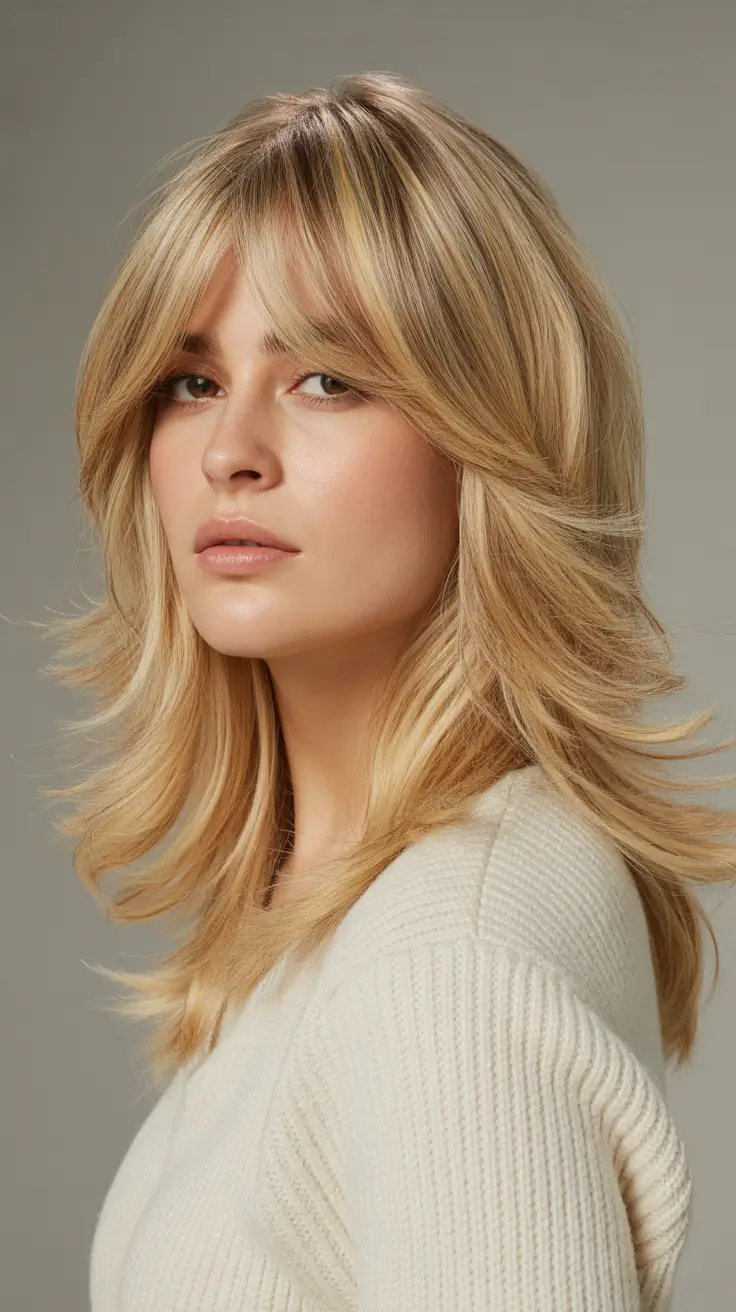 shag haircut 2026 Golden Retro Layers