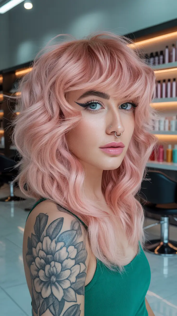 shag haircut 2026 Peachy Pastel Dream