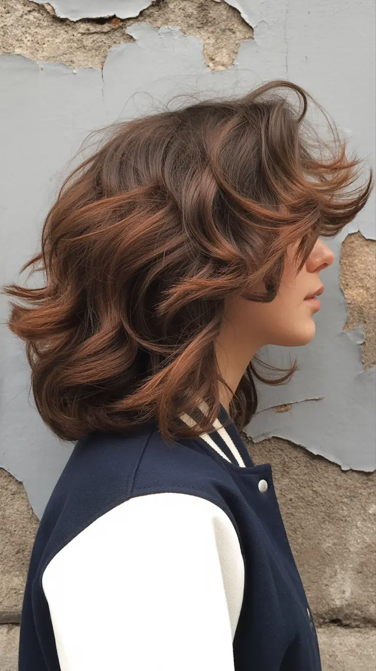 shag haircut 2026 Chestnut Volume with Retro Edge
