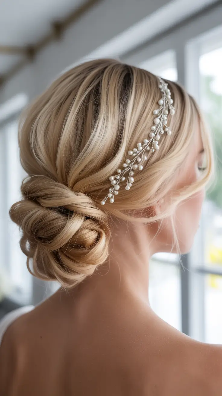 wedding hairstyle 2026 Twisted Low Bun Grace
