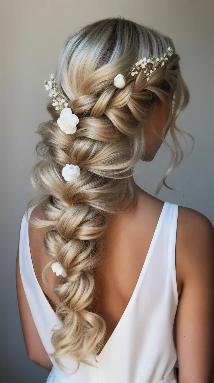 wedding hairstyle 2026 Soft Braided Cascade