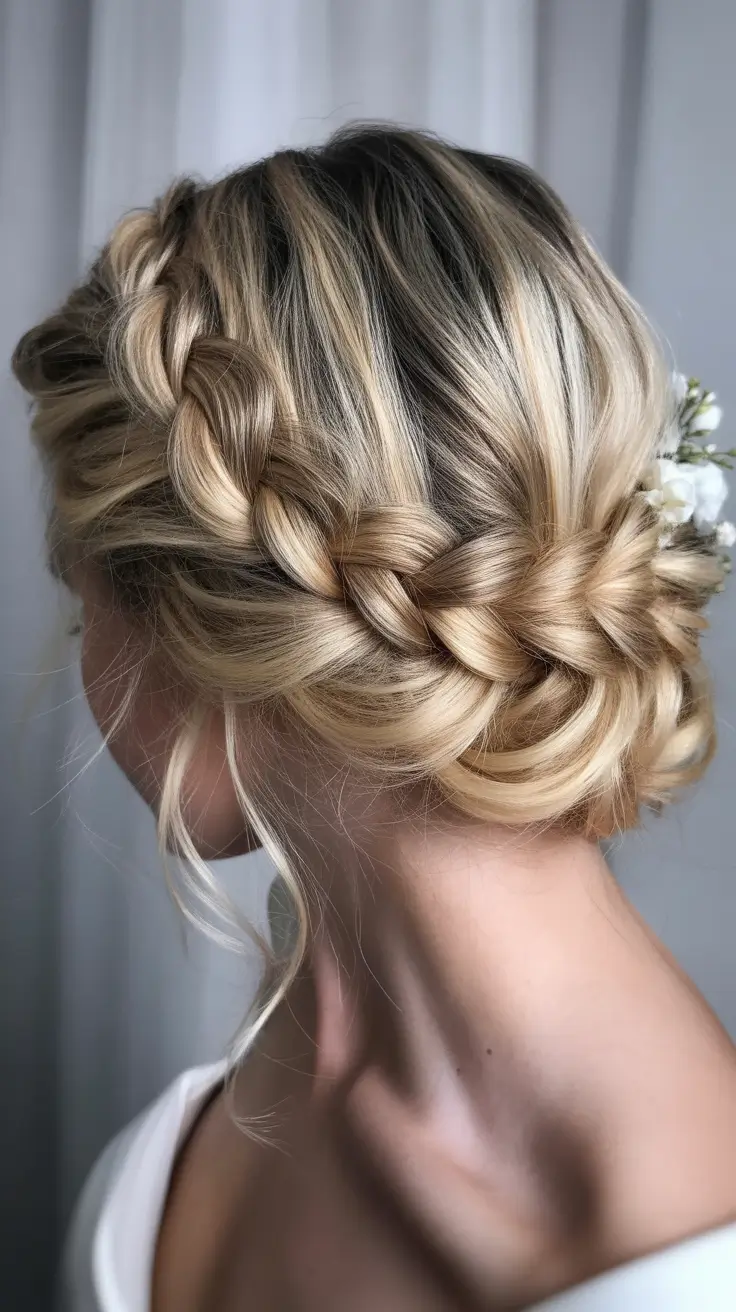 wedding hairstyle 2026 Braided Crown Serenity