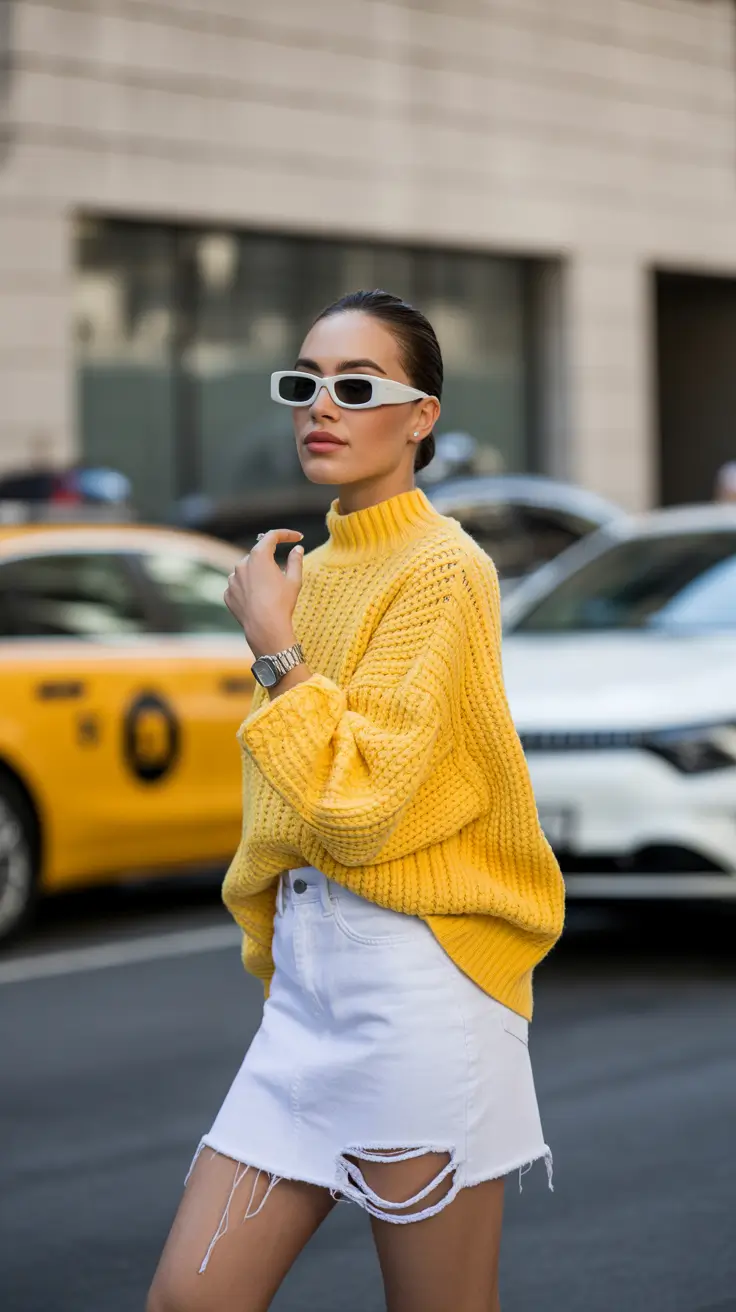 sweater outfits 2026 Sunny Rebellion in Yellow