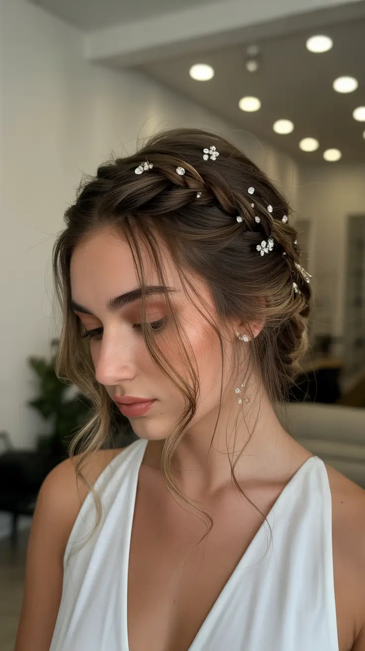 Hairstyles ideas 2026 Delicate Braids with Pearl Accents