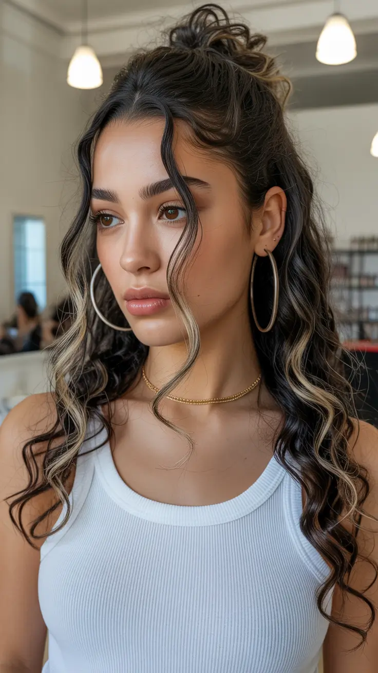 Hairstyles ideas 2026 Curly Half-Up Hairstyle with Modern Touch