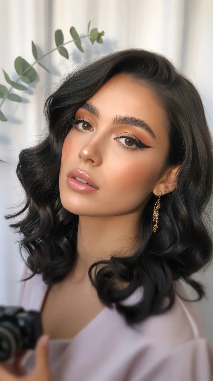 cute hairstyle 2026 Classic Waves with Glossy Finish