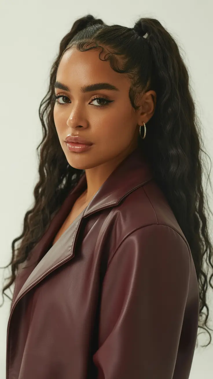 cute hairstyle 2026 High Pigtails with Defined Waves