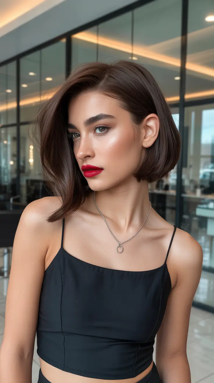 trendy Haircuts 2026 Medium Bob With Side Part