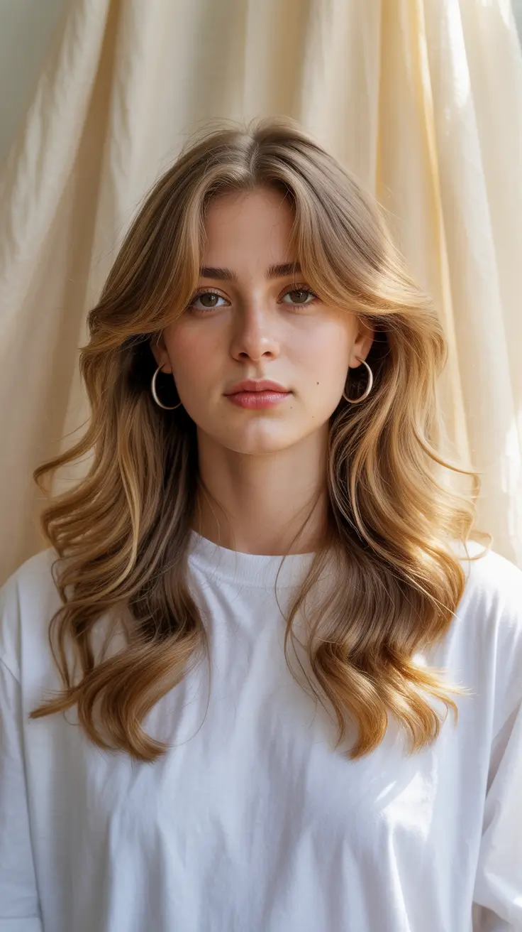 trendy haircuts 2026 Golden Curtain Layers