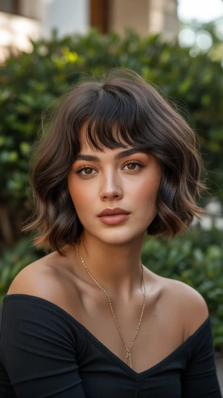 trendy haircuts 2026 Soft French Bob With Bangs