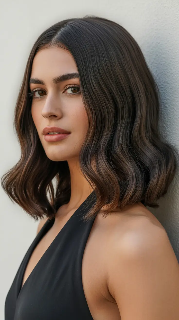 trendy Haircuts 2026 Modern Glossy Medium Waves