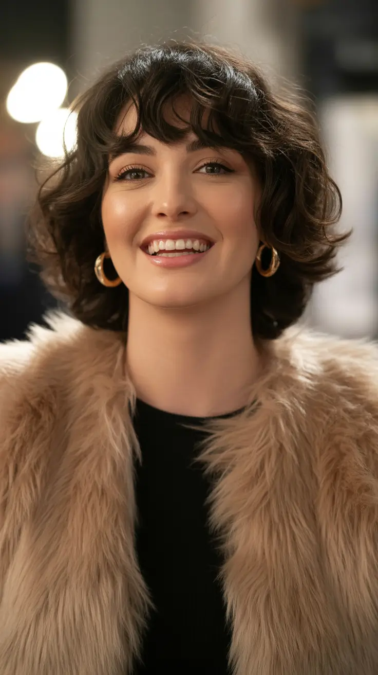 trendy haircuts 2026 Curly Parisian Bob