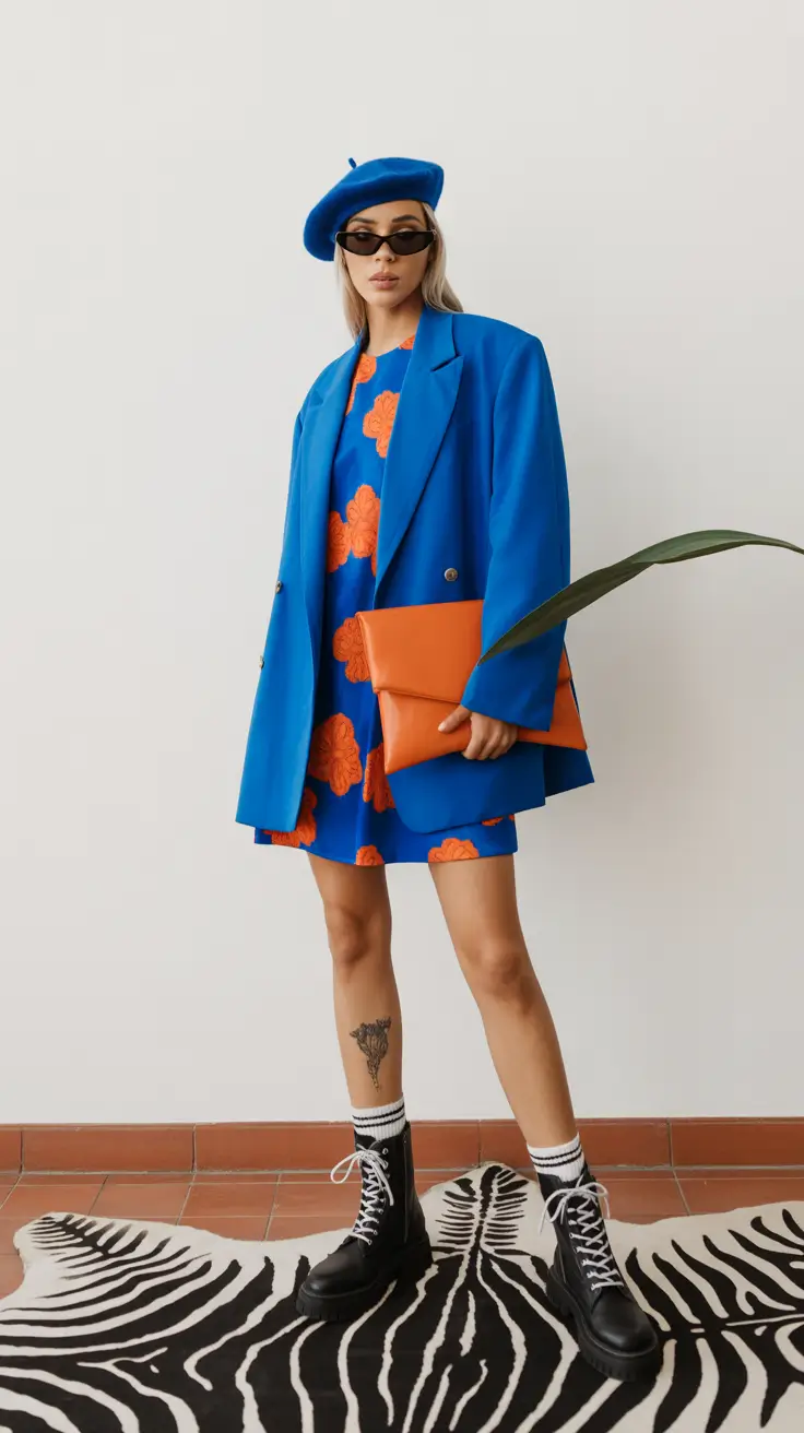 outfits layering 2026 Bold Color Clash Power Move