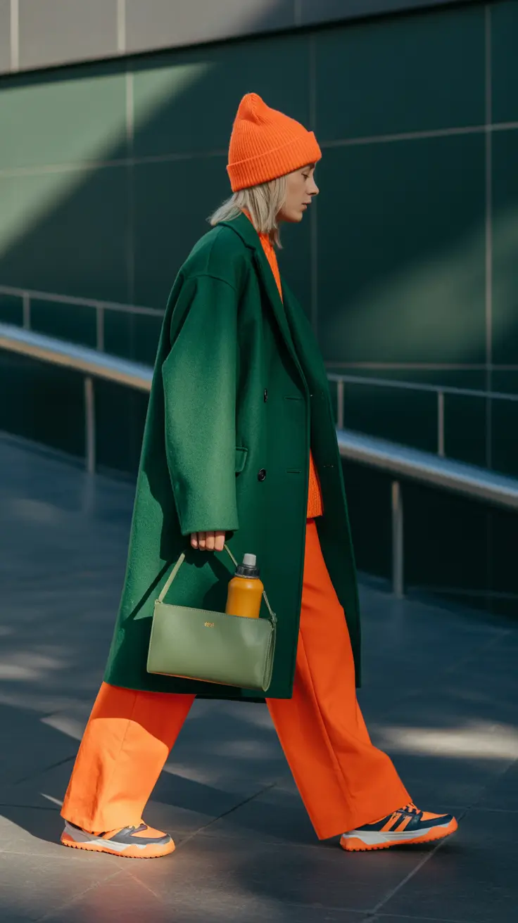 outfits layering 2026 Vivid Contrast Mastery