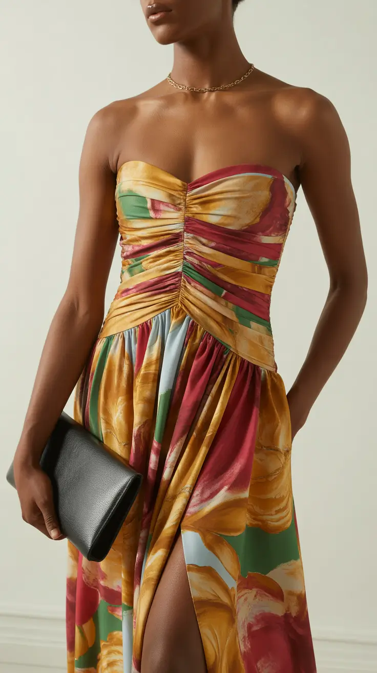 wedding guest outfits 2026 Golden Hour Drama The Painter’s Muse