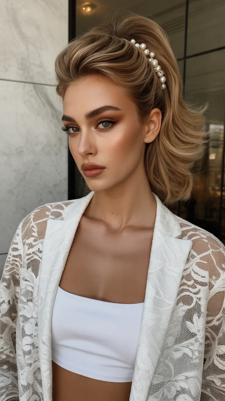 wedding hairstyle 2026 Modern Retro Volume