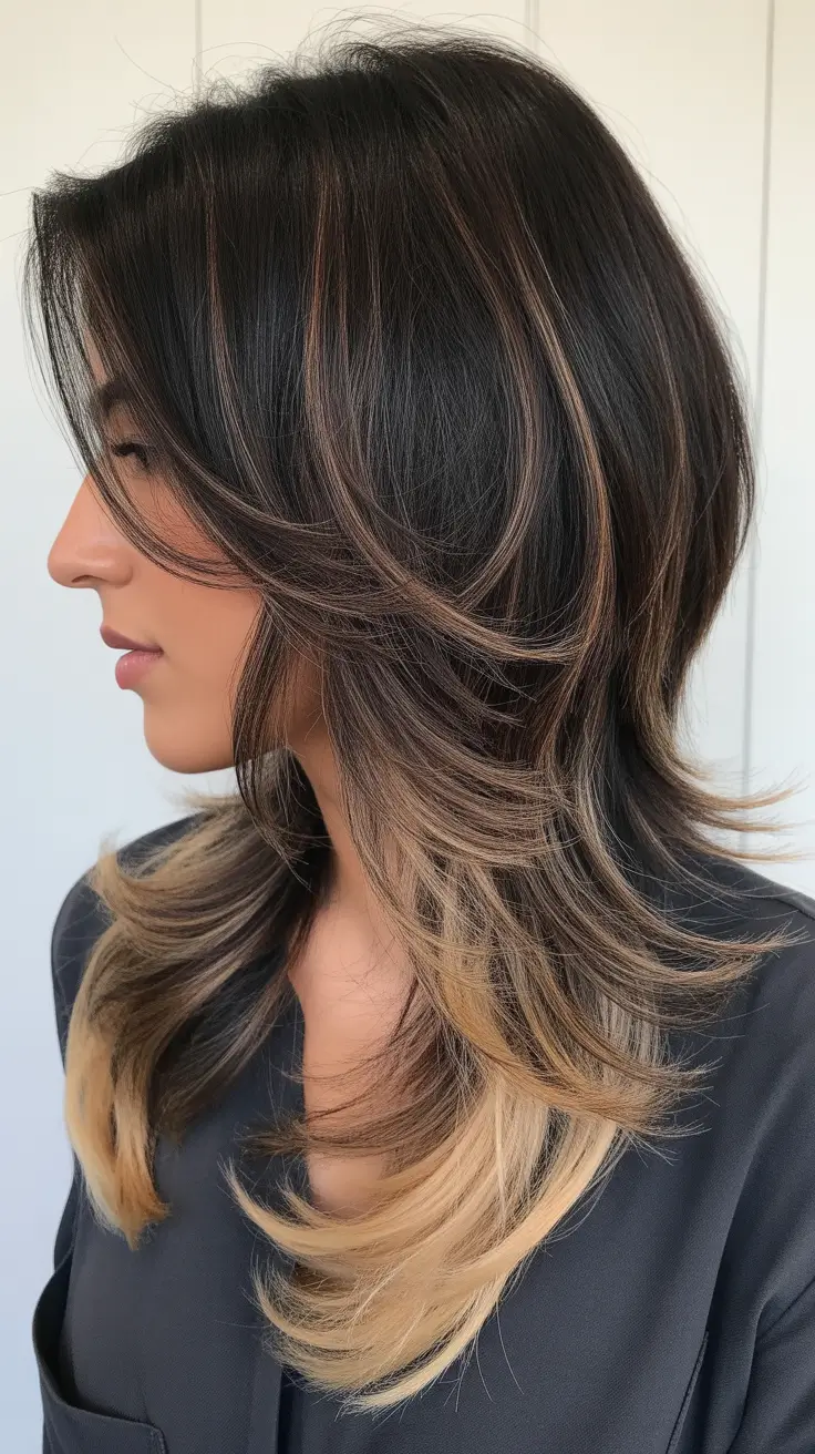 wolf haircut 2026 Bronde Balayage Layers with Medium Movement