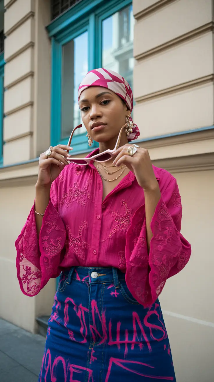 y2k outfits 2026 Bold Pink Renaissance